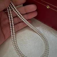 Francés exquisito nicho temperamento multicapa bobinado perla clavícula cadena señora chica joyería de moda collares