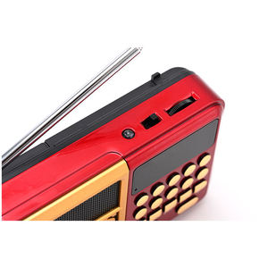 Factory Red Portable X-BASS FM Radio with Digital Keypad LCD Display <b>USB</b> TF BT Radio Player 1200mAh Rechargeable Elderly Outdoor - Product Image 5