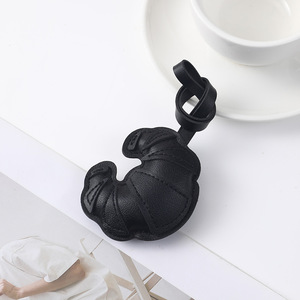 Leather Horn Bag Charm Keychain for Bag Cute Bread Keychain Accessory for Women Backpack Car Purse Handbag Pendant - Product Image 3