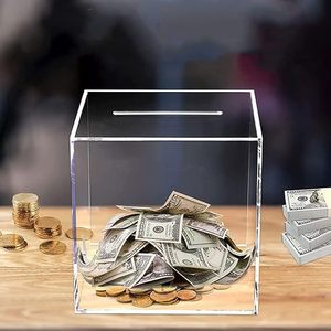 <strong>Acrylic</strong> Money <strong>Storage</strong> Box Bank Coin Case Bank With Transparent <strong>Acrylic</strong> That Cannot Be Opened Money Bank Savings - Product Image 3
