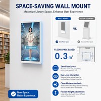 Kiosque numérique mural IA avec écran tactile capacitif interactif 32/55 pouces pour ascenseurs, avec CMS basé sur le cloud, OEM