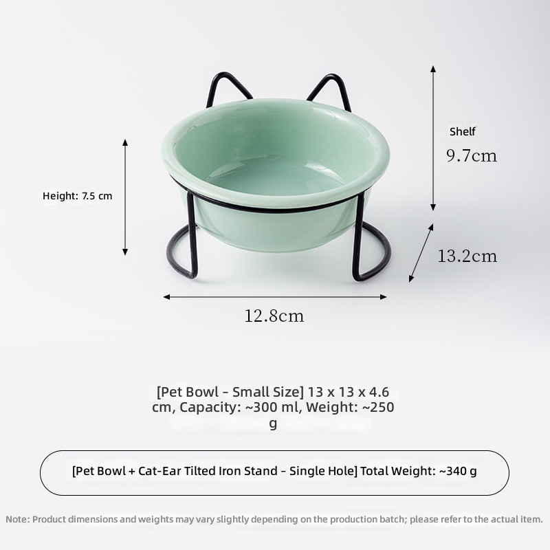 Bol inversé-vert lait-monotrou oreille de chat cadre en fer-noir