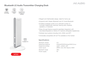 Le âm thanh <span class=keywords><strong>Bluetooth</strong></span> <span class=keywords><strong>Transmitter</strong></span> <span class=keywords><strong>Dongle</strong></span> MT02 v5.3 máy phát không dây cho nhà TV hỗ trợ lên đến 2 tai nghe - Product Image 4