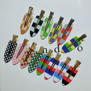 Pala pico de pato abolladura plana flequillo salón maquillaje comprobar pinzas para el cabello sin arrugas sin rastro pliegue menos sin doblar pinza para el cabello a cuadros - Product Image 1