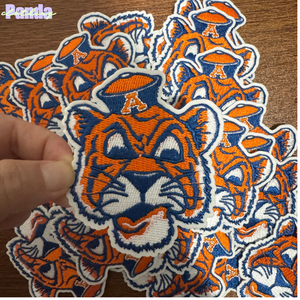 3 inch Orange Tiger patch cho Auburn Tigers bóng đá Orange Thêu Huy Hiệu có tính năng Đại Học linh vật hat Kích thước vá - Product Image 2