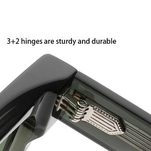 Nouveautés Lunettes de soleil rétro en acétate de qualité supérieure Lunettes de soleil rectangulaires en acétate italien personnalisées et avancées polarisées - Product Image 3