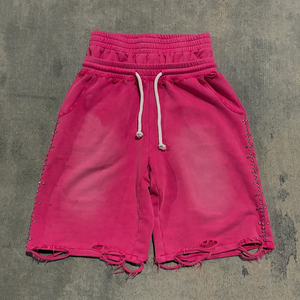 <span class=keywords><strong>Pantalones</strong></span> <span class=keywords><strong>Cortos</strong></span> Deportivos Holgados Personalizados con Doble Cintura, <span class=keywords><strong>Pantalones</strong></span> <span class=keywords><strong>Cortos</strong></span> de Felpa Francesa, <span class=keywords><strong>Pantalones</strong></span> <span class=keywords><strong>Cortos</strong></span> Deportivos Desgarrados - Product Image 3