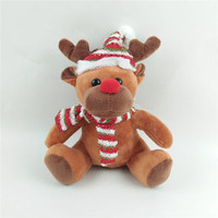 Adorable Peluche Renne Rudolph Marron de 20 cm, Jouet en Peluche de Noël, Poupée Renne pour Cadeau d'Anniversaire