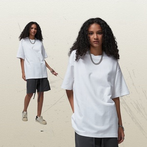 100% Cotton Men's Mock Neck Short Sleeve Regular Fit Heavyweight Knitted Vintage Streetwear <b>T</b>-<b>shirt</b> with Pattern Wholesale - Product Image 5