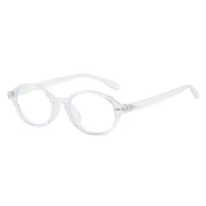 Kacamata hitam Retro Seni mode baru 2024 kacamata datar kualitas tinggi merek populer dengan bingkai Oval