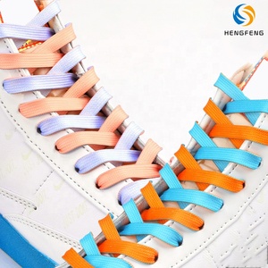 Vente en gros sur mesure lacets <span class=keywords><strong>Jo</strong></span> Rdan 1 lacets tendance en polyester plat imprimé bicolore lacets personnalisés lacets de chaussures - Product Image 2