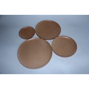 Juego de platos redondos de madera de haya, aptos para alimentos, para té, café, uso en hoteles - Product Image 4