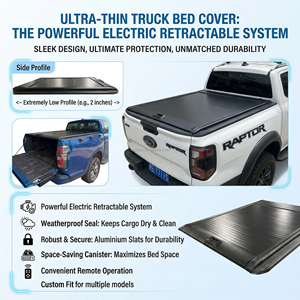 Cubierta de Caja de Carga Telescópica Eléctrica Enrollable, Plegable e Impermeable de Aleación de Aluminio Resistente para Ford Ranger <span class=keywords><strong>Maverick</strong></span> F150 <span class=keywords><strong>2023</strong></span> - Product Image 6