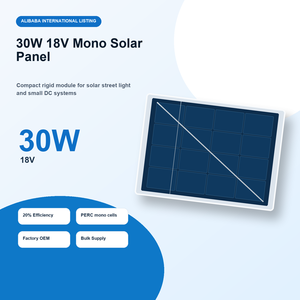 Panel Solar Monocristalino de 30W 18V al por Mayor de Fábrica, Módulo Fotovoltaico de 18V, Panel Solar Personalizado OEM para Sistema de Energía Exterior - Product Image 4