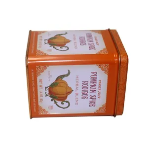 Lager Niedrigen MOQ Hohe Qualität Platz Metall Verpackung Geprägt Tee Kaffee Dosen Box
