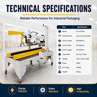 Scelleuse de cartons industrielle automatique Goldtec GTF-AT5050 entièrement automatique pour le collage des cartons à rabat supérieur et inférieur