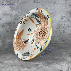 Lot de bols à <span class=keywords><strong>soupe</strong></span> en céramique de 10 pouces, motif personnalisé exquis, grands bols à <span class=keywords><strong>soupe</strong></span>, service de table pour hôtels et restaurants - Product Image 3