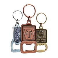Anneau vierge de sublimation de bière Porte-clés en métal personnalisé Logo de voiture Étiquettes 3D Personnaliser Ouvre-bouteille Porte-clés