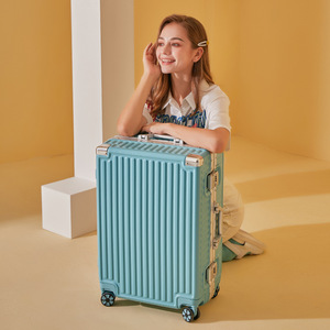 Aluminum Frame <strong>Pull</strong> Rod Box 24 "Men's and Women's Silent Universal Wheel Travel Storage Box Student Luggage Travel Box - Product Image 3