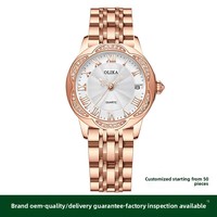 Montre mécanique entièrement automatique pour femme, design ajouré élégant et décontracté, logo personnalisable, cuir véritable, mouvement japonais MIYOTA