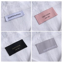 Étiquettes Tissées de Luxe Personnalisées avec Logo, à Plier en Bout, pour Col de Vêtement, Étiquette Privée à Repasser sur Tissu