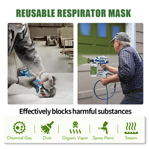 FNJ09 masker wajah penuh darurat, Respirator silikon Anti beracun Gas dengan Gas organik dan tabung Filter uap - Product Image 5