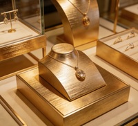 Vitrine à bijoux en verre éclairée par LED avec dimensions personnalisables, durable et facile à nettoyer pour les boutiques de détail et les centres commerciaux de luxe