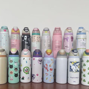 Botella de Agua Deportiva Termo Aislada de Acero Inoxidable Personalizada Owaal 2025 con Diseño de Logo, Libre de BPA, Doble Boquilla, Tapa y Popote - Product Image 1