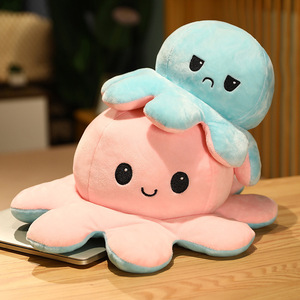 Peluche de Pulpo Reversible de Doble Cara, Súper Suave, Bordado, Personalizado, Lindo, Juguete de Peluche para Aliviar el Estrés, Venta Caliente - Product Image 4