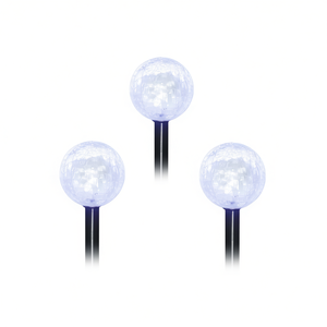 Solar Garden <b>Lights</b> Set Of 3 White Plastic <b>Small</b> <b>LED</b> Solar Powered Outdoor IP65 2700K Warm White D0100HHRX1P - Product Image 1