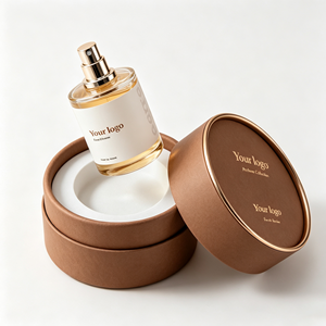 Boîte cylindrique en papier kraft premium, tube en papier personnalisé avec logo, emballage cadeau pour flacon de parfum ou cosmétique - Product Image 5