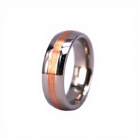 Wolfram-Ehering 8mm für Männer und Frauen Casual/Sportlich Komfortabel 18K Roségold Plattiert Zertifiziert Mittel Gebürstet Poliert THX