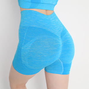 Pantalons de yoga taille haute pour femmes, séchage rapide, respirant, écologique, cordon de serrage, shorts de sport sans couture, manches trois quarts, fitness - Product Image 5