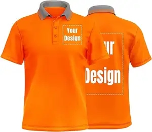 Hi Vis Polo Shirts Custom Your Logo Design 100% Polyester Mesh Safety Polo Shirts With Reflective Tape