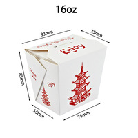 Emballage en carton blanc jetable pour la vente à emporter de nourriture, boîte en papier pour riz et nouilles chinoises avec poignée