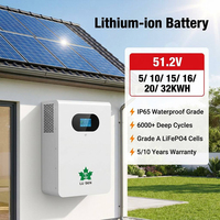Batterie au lithium murale à prix d'usine 52,1 V 300 Ah 10 kWh LiFePO4, batterie à décharge profonde pour camping-car et marine