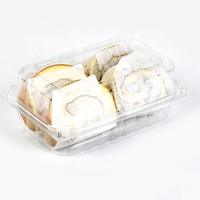 Boîtes d'emballage personnalisées en plastique PET transparent jetables pour pâtisseries, gâteaux, rouleaux suisses