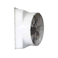 Ventilateur d'extraction à persiennes de 55 pouces avec 6 pales en fibre de verre et volet en treillis métallique pour la ventilation des bâtiments d'élevage