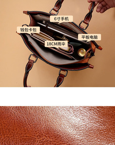 Sac fourre-tout de luxe grande capacité, sac à bandoulière en cuir tendance, sacs à main de luxe pour femmes, marques, imperméable, portable, Borse Donna - Product Image 3