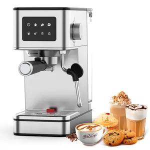Tek dokunuşla kahvehane kahve makinesi Espresso Cappuccino & Latte Maker 19 Bar İtalyan pompa otomatik süt köpürtücü