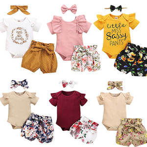 Ensemble de barboteuses pour bébé à manches longues et courtes, vêtements pour nourrissons, motifs floraux, 100% coton, ensembles de vêtements pour bébés filles - Product Image 1