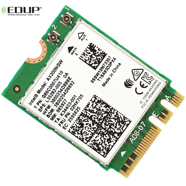 2400Mbps Dual Band 802.11ax Wifi 6 AX200NGW M.2 Wireless Wlan Wi-Fi Card Adapter AX200 With BT 5.1 MU-MIMO