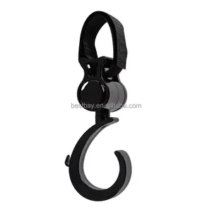 Plastic Strolley Hanger J Hook For Wheels Pet Carrier/ 360 Degree Rotate Car Seat Hanger Hook Pet Dog Stroller