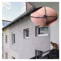 Rouleau de filet en nylon noir, matériau HDPE PP, filet de sécurité pour balcon de chat et protection contre les pigeons, service de découpe sur mesure disponible