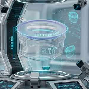 Contenedor de Alimentos Hermético Ele-Gate de 1.1L con Cierres Antiderrames, Libre de BPA, para Preparación y Almacenamiento de Comidas - Product Image 3