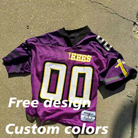 Maillot de football/baseball décontracté à manches courtes pour homme, coupe oversize personnalisée, imprimé sérigraphié, design américain en maille, 100 % coton TT