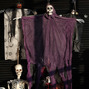 Tenda Decorativa di Halloween a Forma di <span class=keywords><strong>Scheletro</strong></span> Fantasma con Teschio per Casa Stregata, Feste, Finestre, Pareti, Interni ed Esterni - Product Image 4