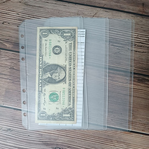 New Frosted Transparent Loose Leaf Planner Folder A6 Zipless PVC Cash <strong>Envelope</strong> Custom Money Wallet Pouch Bag <strong>Mini</strong> Binder Pocket - Product Image 1
