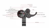 Liviae Changzhou Liya Scooter Électrique Escooter Pièces Finger Throttle Vitesse Affichage avec Serrure à Clé pour M11 M7 Scooter