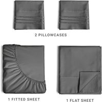 Vente chaude du fabricant d'usine 100% microfibre profonde drap de lit taie d'oreiller reine King Size Style moderne solide Polyester